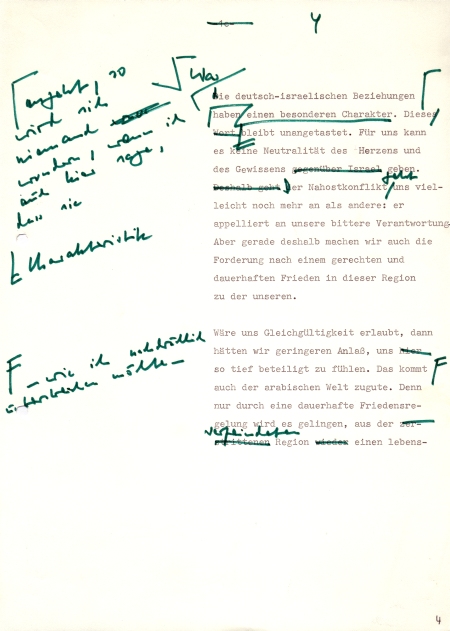 Auszug aus dem handschriftlichen Manuskript von Willy Brandt. Quelle: Willy-Brandt-Archiv im AdsD der Friedrich-Ebert-Stiftung.